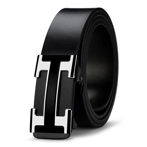Men's belt genuine leather automatic buckle young people's fashion Korean style casual cowhide belt men's youth trendy trouser belt men's