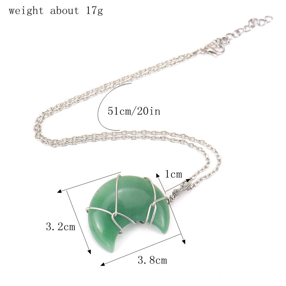 Fashion Moon natural stone Handmade Pendant Necklace 1 Piece