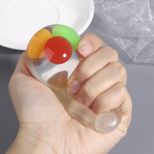 Creative stress relief toy transparent three-egg yolk squeeze toy water ball stress relief toy street stall squeeze stress relief ball
