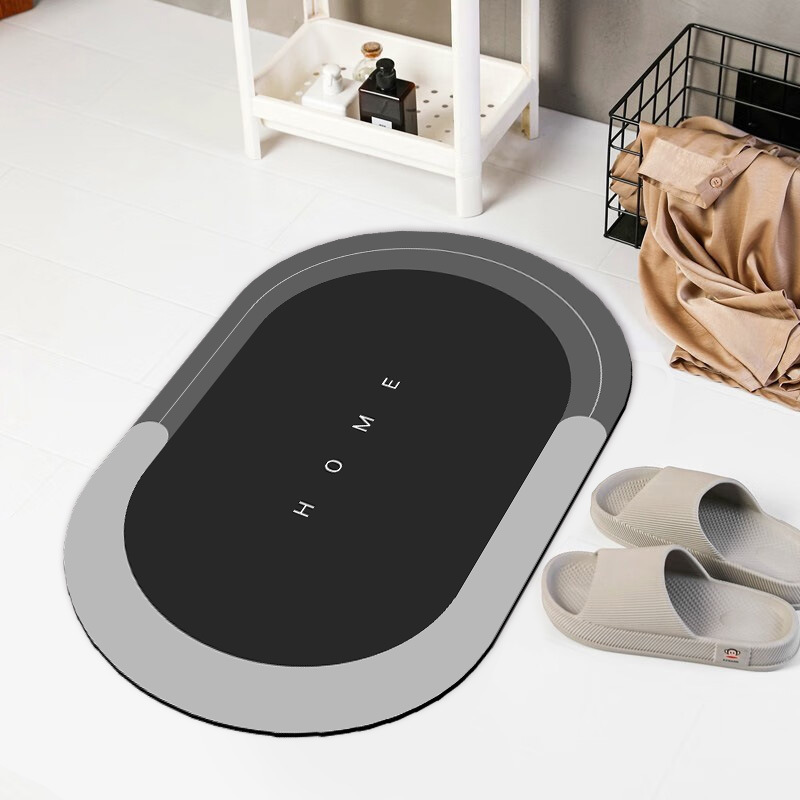 Alfombra de entrada estilo minimalista con letras, tapete absorbente para baño y puerta, diseño moderno de diatomeas