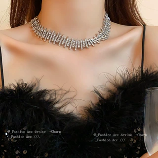 韩国ins超闪镶钻不规则项链小众创意锁骨链时尚轻奢冷淡风饰品女