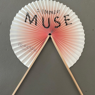 Folding small round fan European simple windmill fan Wholesale 360 degree rotating fan gift ladies silk cloth fan color printing