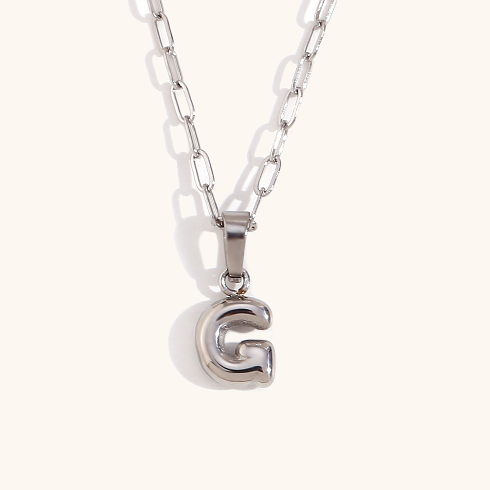 Stone-Free Inlay Material PVD Coated Real Gold Plated Letter Stainless Steel Titanium Steel Simple Style Commute Waterproof Non Tarnish Stainless Steel Pendant Necklace