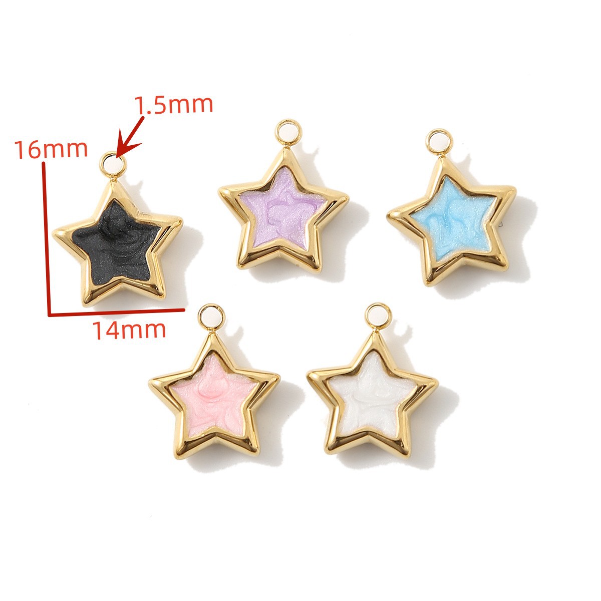 14*16MM Jewelry Making Size 14*16MM 304 Stainless Steel Star Pendant Jewelry Accessories