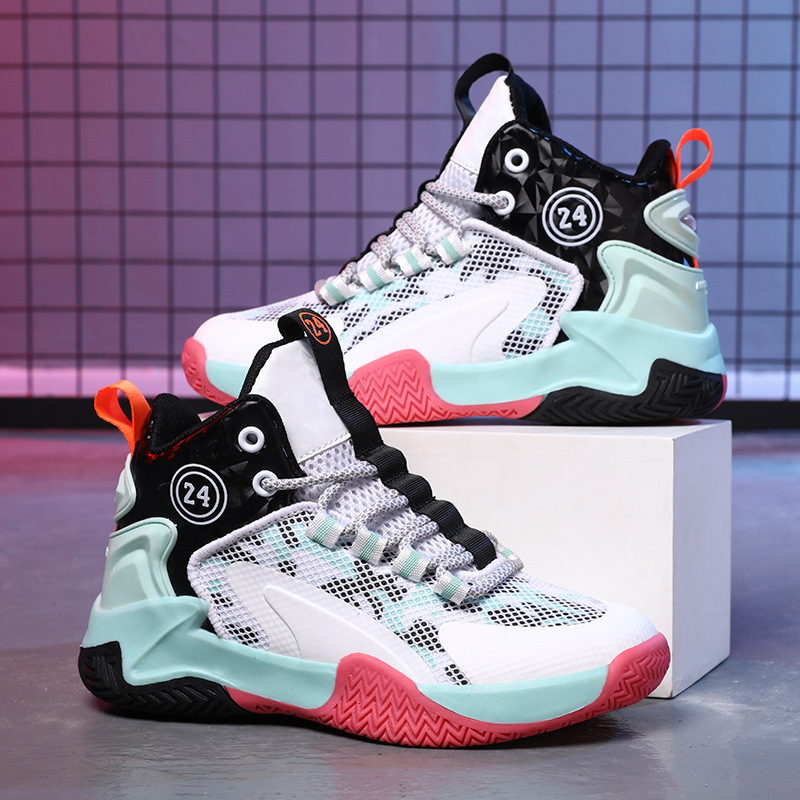 Children's Basketball Shoes 2025 Spring & Fall New Korean Style Boys' Mid-Top Sports Shoes Non-Slip Running Shoes for Middle-Aged and Older Boys Children's Basketball Shoes 2025 Spring & Fall New Korean Style Boys' Mid-Top Sports Shoes Non-Slip Running Shoes for Middle-Aged and Older Boys