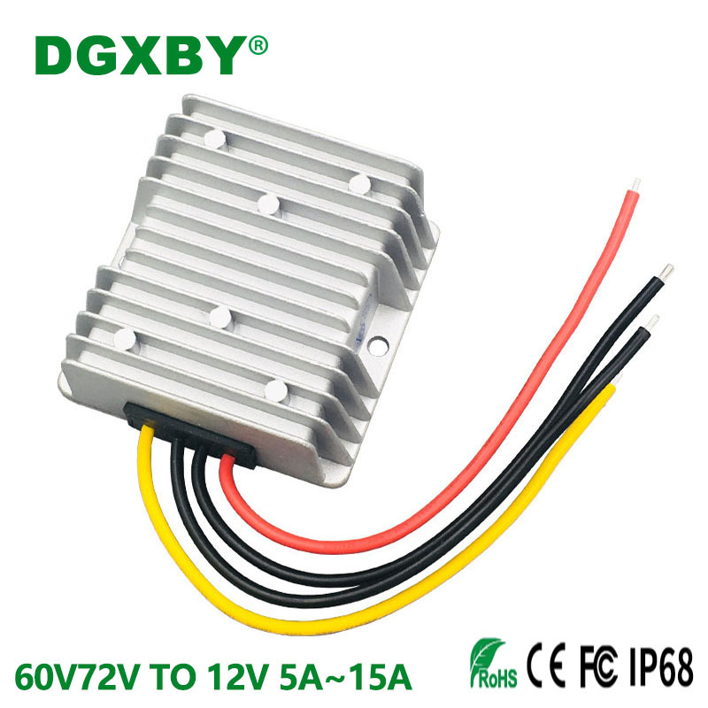 48V60V72V转12V5A8A10A15A电动车转换器30~96V变12V直流电源模块