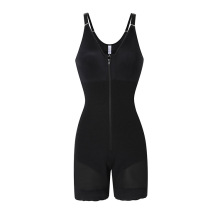 欧美跨境新款260g厚网布包胸束身连体衣收腹提臀裆部拉链塑身衣