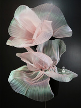 人鱼姬肌理褶皱欧根纱布料 挺括造型婚礼花束装饰背景设计师面料