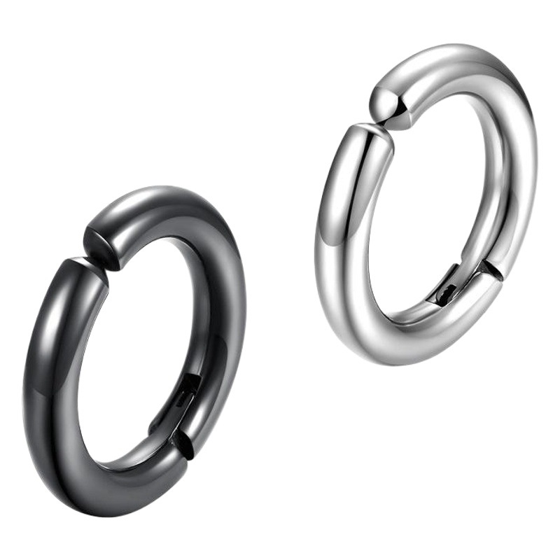 Ear clip earless earrings male and female coil ear studs can clip earrings circle ear buckle fake ear ring Korean titanium steel Cochlear