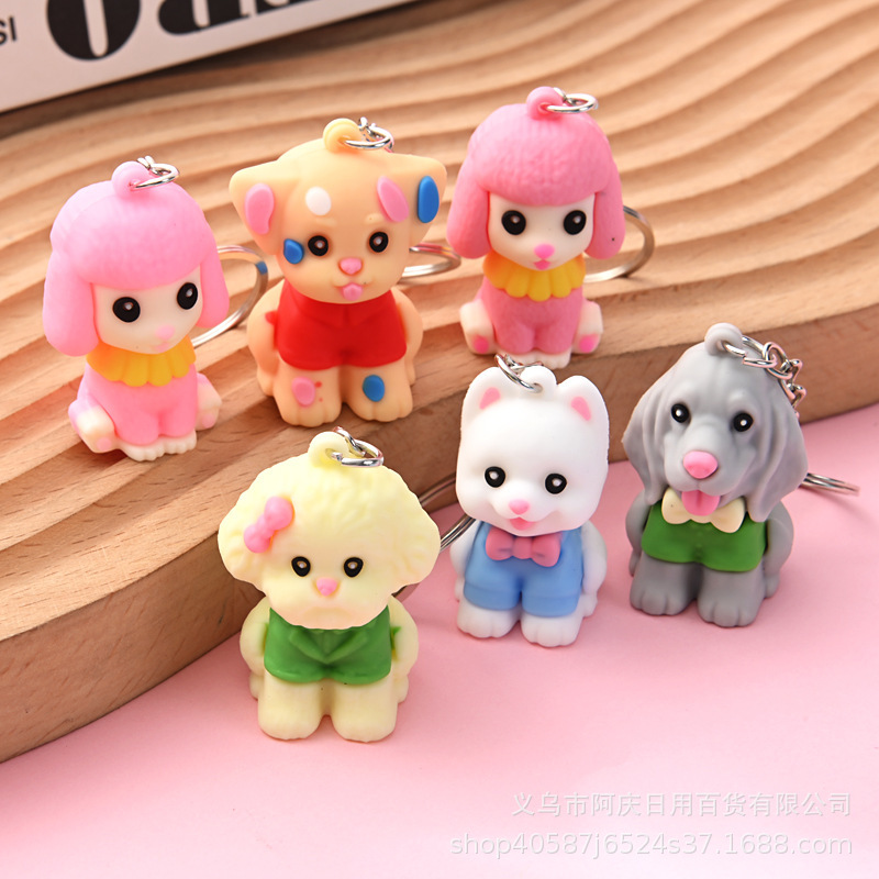 Cartoon Puppy Keychain Bag Pendant Teddy Corgi Dog Car Keychain Charm Promotional Small Gift Cartoon Puppy Keychain Bag Pendant Teddy Corgi Dog Car Keychain Charm Promotional Small Gift