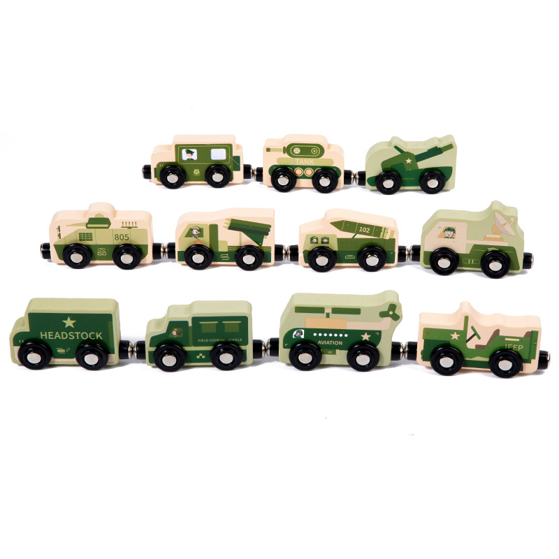 CPCCE 11 secciones animales digitales coche tractor tren cognitivo iluminación juguetes de madera de educación temprana