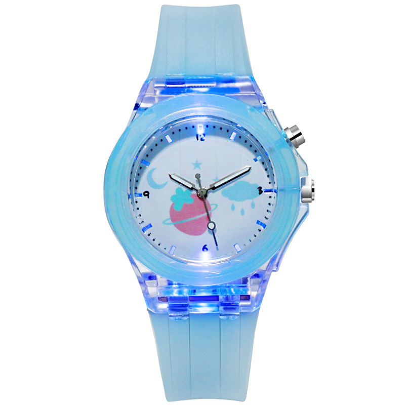 Children's Watch Boys Luminous Luminous Silicone Quartz Watch Wholesale Primary School Students Special Kidsren's Watch 6 to 12 Years Old