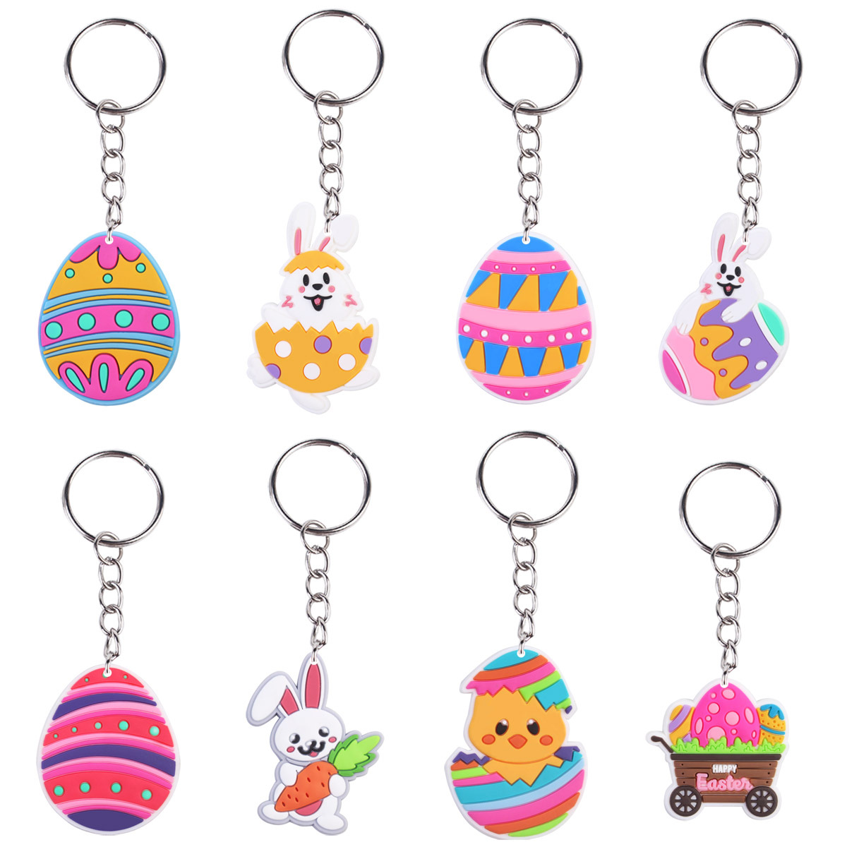 New Easter Keychain Holiday Decoration Amazon Us Cross-Border Small Gift Easter Egg Keychain Factory Direct Sales