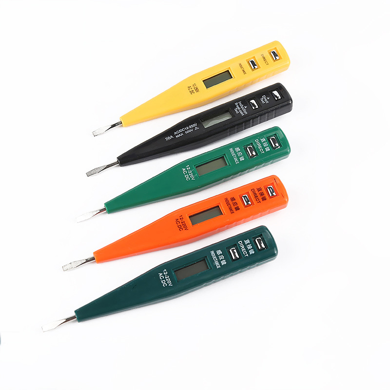 测电笔一字头螺丝刀接触式带夹试电笔电工电笔感应式数显测电笔