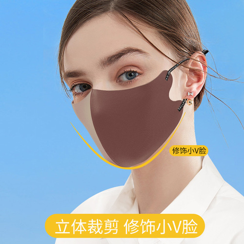 Thin ice silk cotton adjustable English ear straps with cool feeling sun protection breathable washable cross-border wholesale