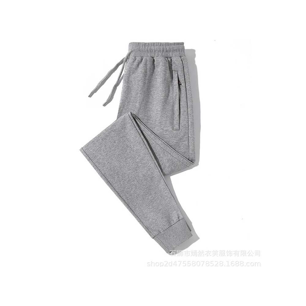 春秋季束脚纯色仿棉卫裤男潮流休闲裤宽松运动休闲裤一件代发