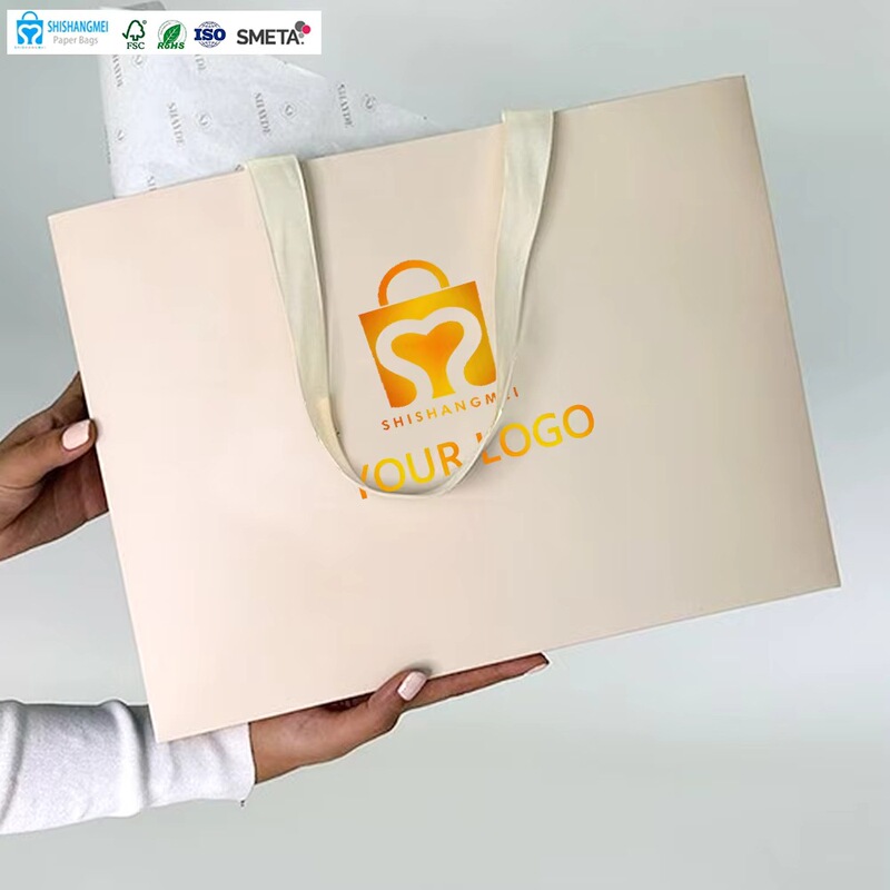Biodegradable Recyclable Paper Bag Pillow Craft Packaging Luxury Handmade Paper Bag with Your Own