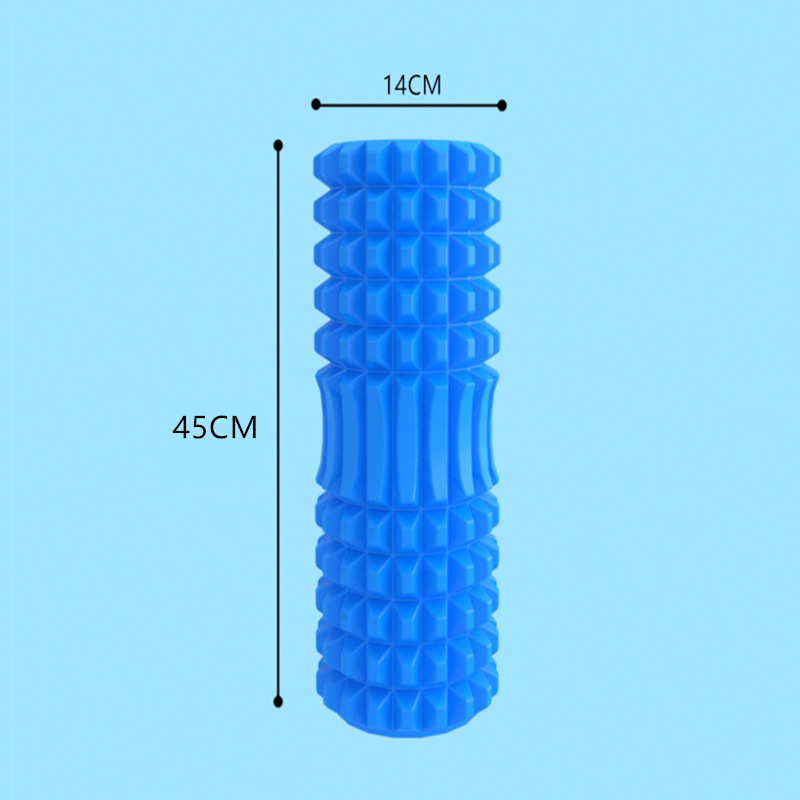 Yoga columna de masaje palo relajación muscular Rodillo de rodillo de la pantorrilla delgada Lobo diente palo Bola de espina eje de espuma de una sola pieza de entrega