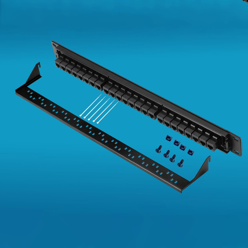 24-Port Unshielded Patch Panel Category 6 Super Category 6 Network Patch Panel with Modules