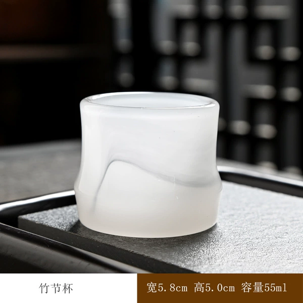 Glazed jade porcelain bamboo joint cup ink