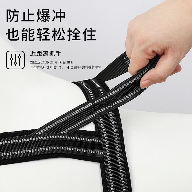 Nuevo tipo de cuerda de tracción de perros reflectante ventilación perros cinturón conjunto chaleco tipo cinturón de pecho para perros pequeños y medianos para caminar cuerda de perros