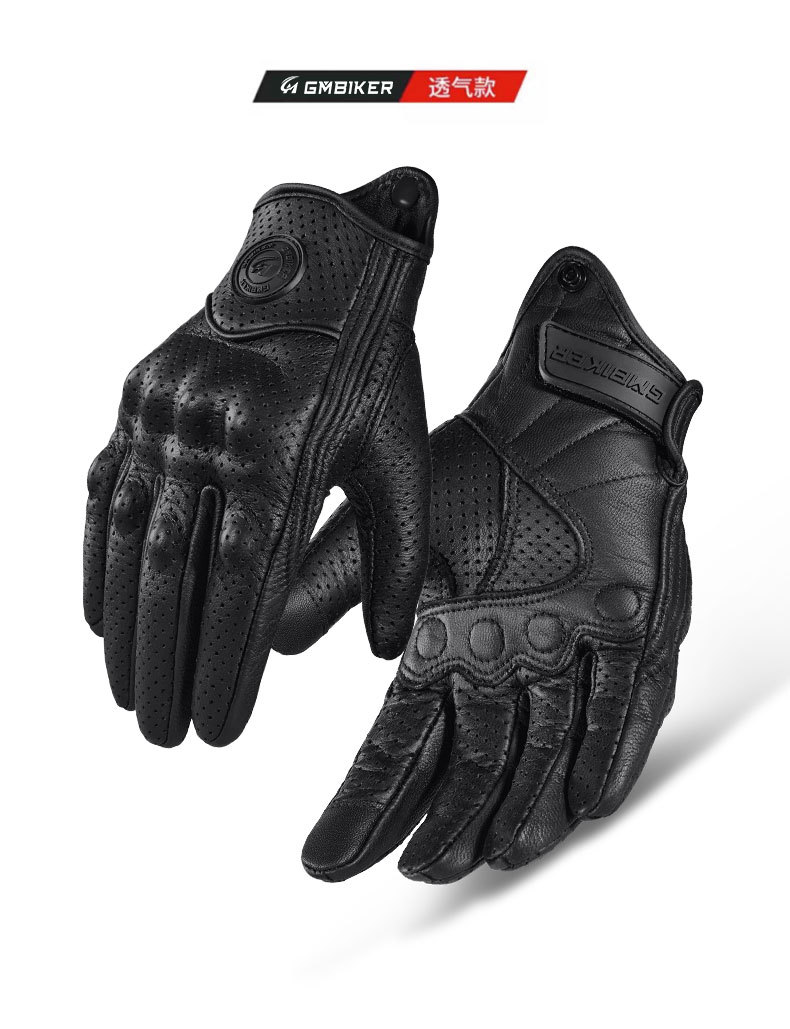 Motorcycle Sheepskin Gloves Retro Biker Riding Half Finger Four Seasons Summer Windproof Breathable Drop Protection