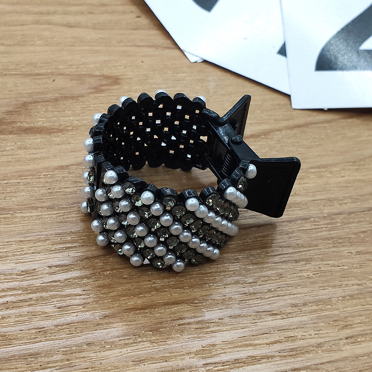 진주 합금 말꼬리 클립 [블랙]