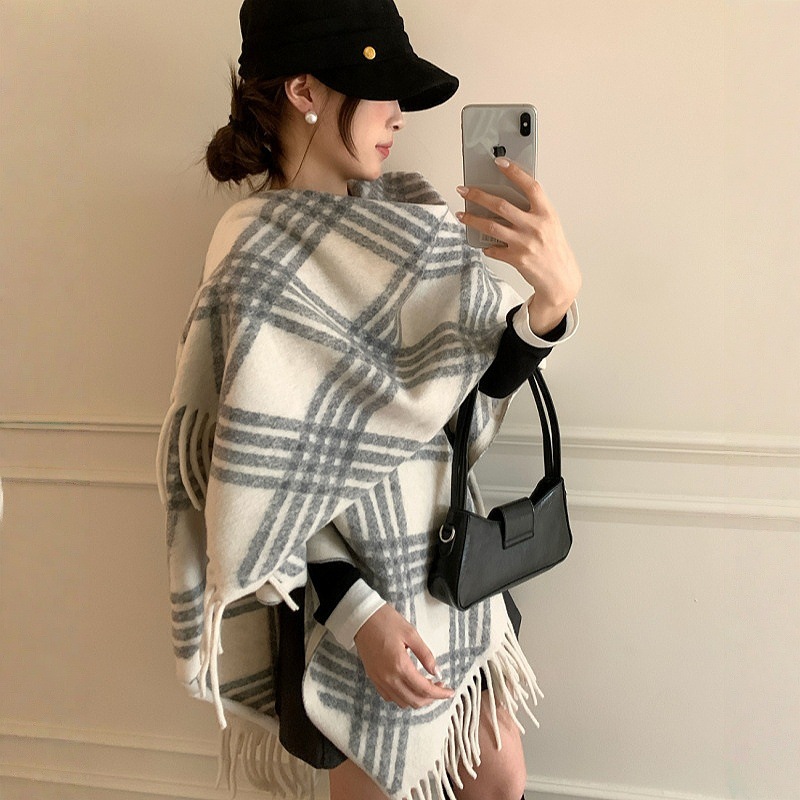 Retro universal chapa de cuadrillas mujeres otoño invierno mirad bufandas bordas mantas cálidas de alta calidad mantas