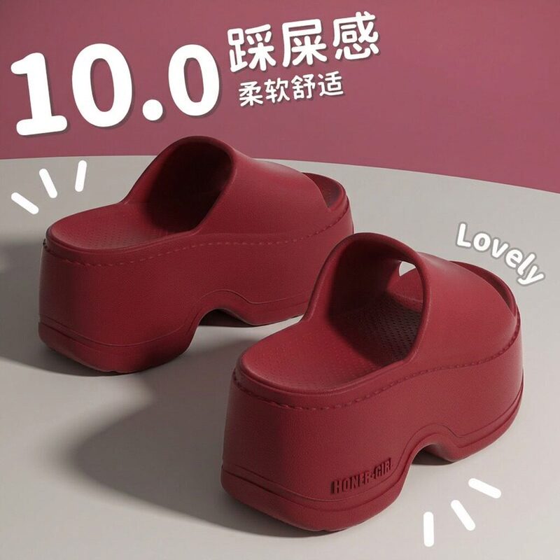 10cm Thick-Soled Height-Increasing Slippers for Women, Summer 2026 New Style, Fashionable Non-Slip Beach High-Heeled Sandals for Women