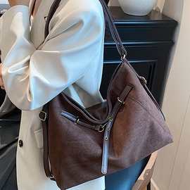 跨境批发麂皮绒包时尚女包2025新款大容量高级感托特包百搭单肩包