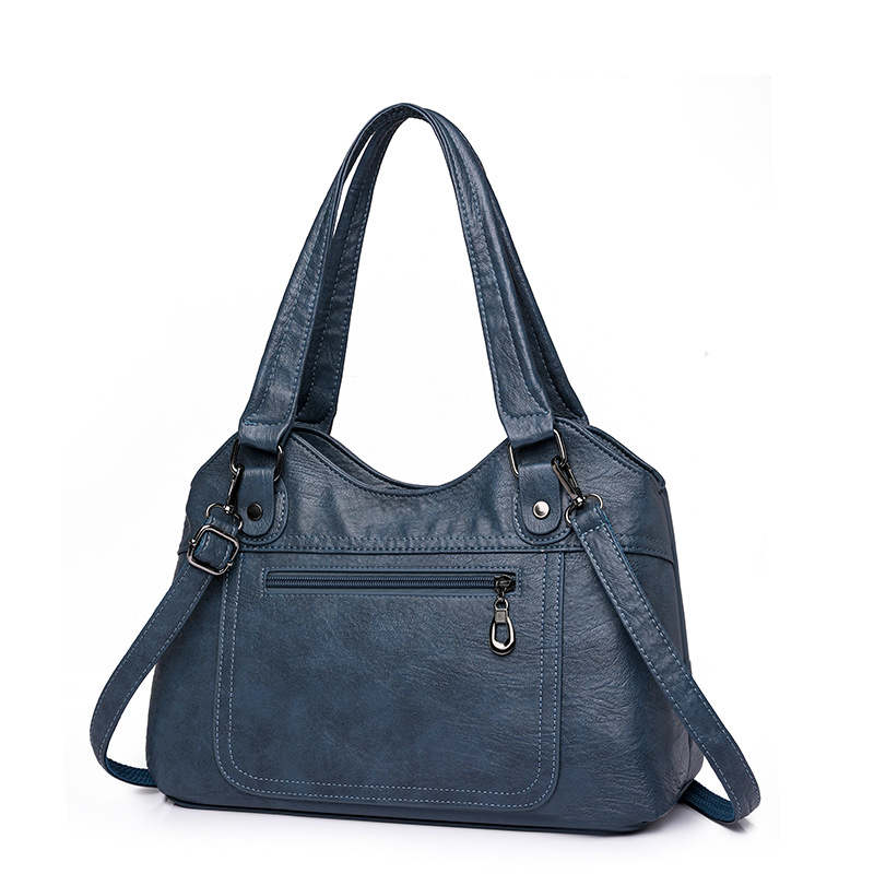 Women's Bag 2023 New Single Shoulder Diagonal Straddle Handheld Tote Bag Women's Large Capacity Washed Leather Bag Women's Bag_senzul.com