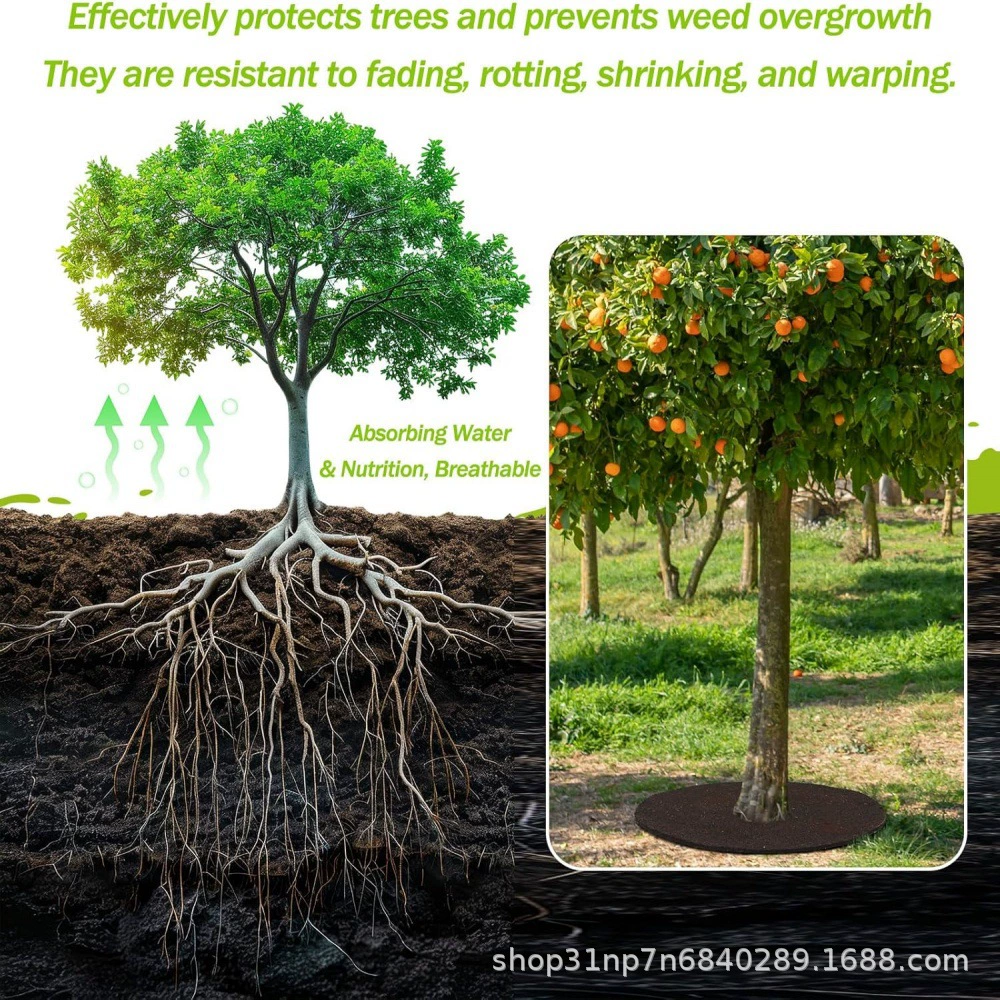 Кольцо из войлока для защиты корневой системы от сорняков, усиленное, для сада и ландшафта, круглое