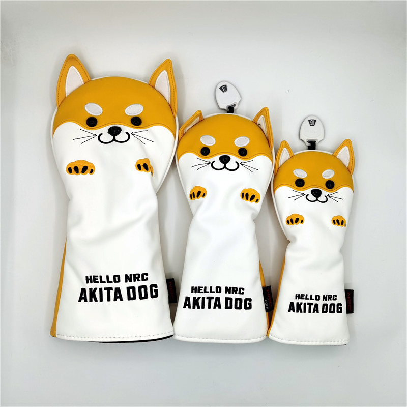 Golf Club Cover Shiba Inu Wooden Club Cover Waterproof PU Small Wooden Club Head Protective Cover Golf Supplies E-commerce Dropshipping