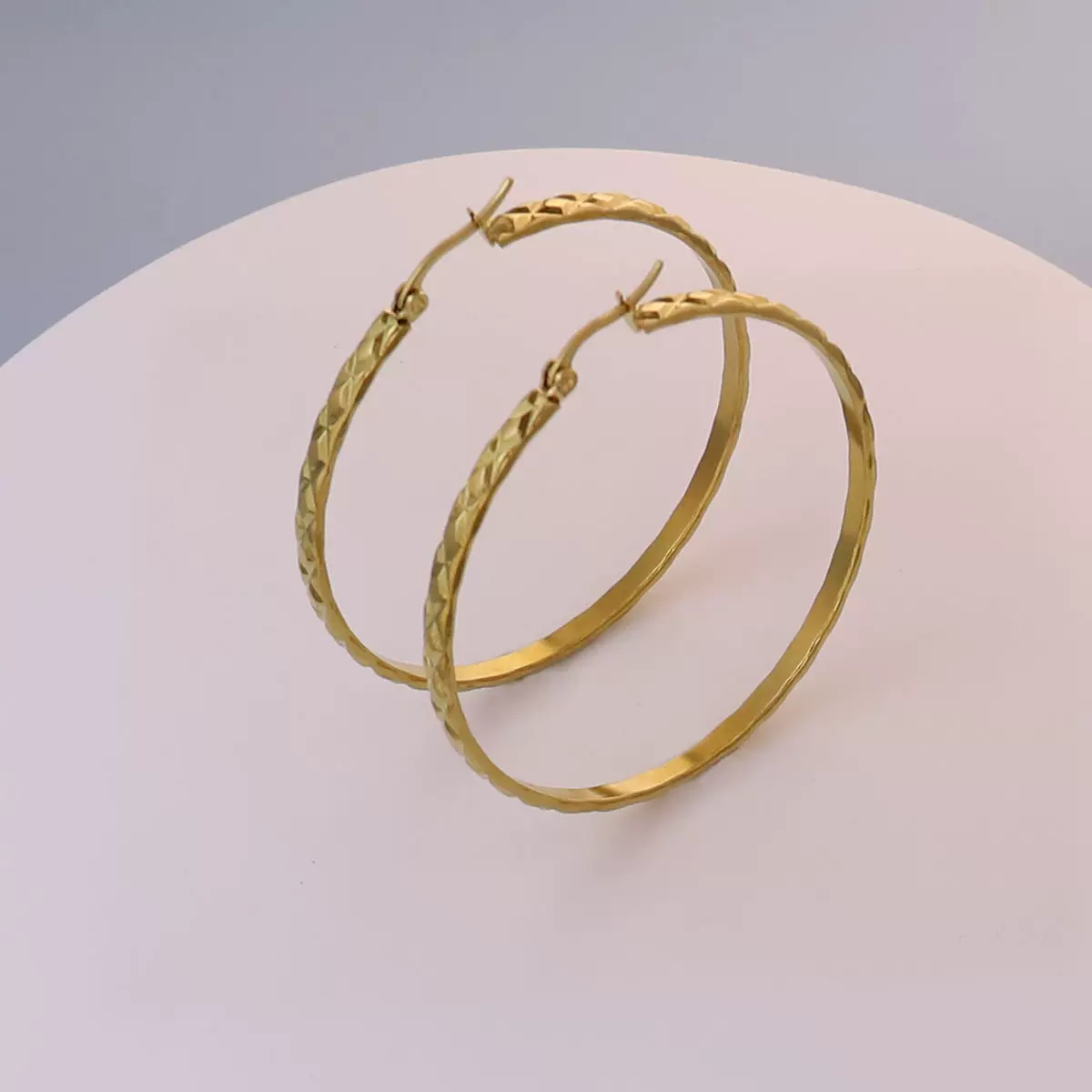 跨境金属耳圈夸张耳饰欧美热销高级感方圆脸大圆圈不锈钢耳环