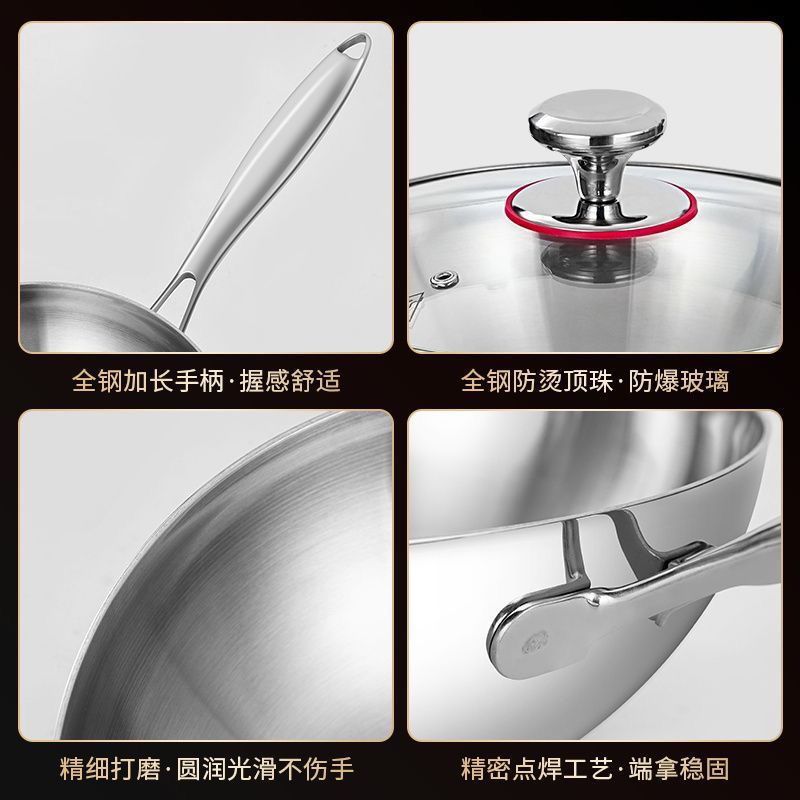 316 horno electromagnético doméstico de acero inoxidable alemán sin recubrimiento no pegajoso para un solo alimento pequeño horno de frita de verduras