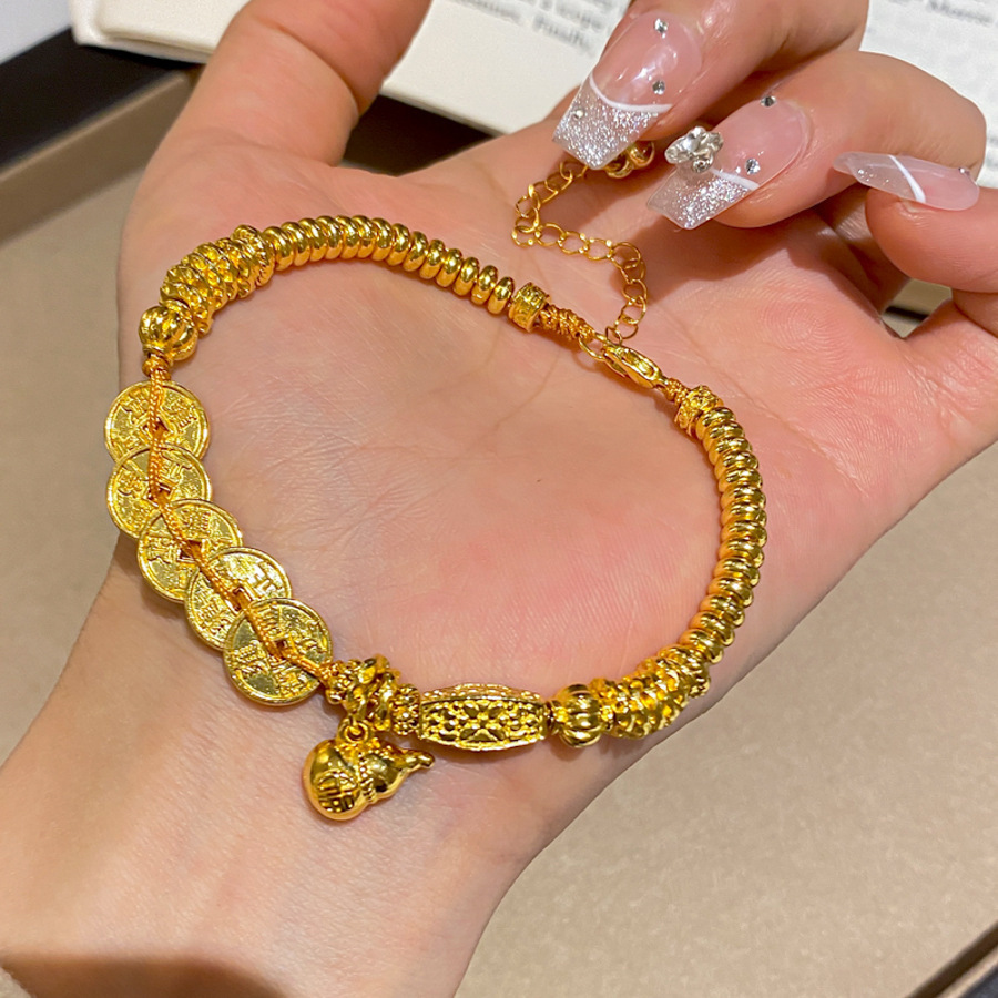 S710 금돈 접시 조롱박 팔찌