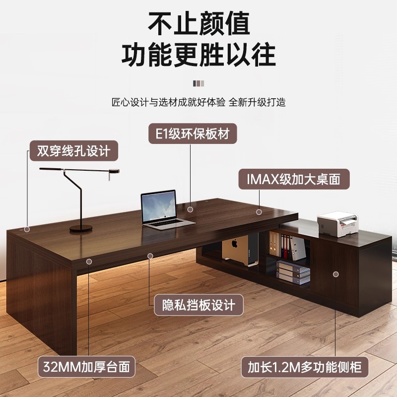 Mesa de oficina de jefe combinación de mesa y silla simple mesa de presidente moderno muebles de oficina supervisor mesa individual gran mesa de clase