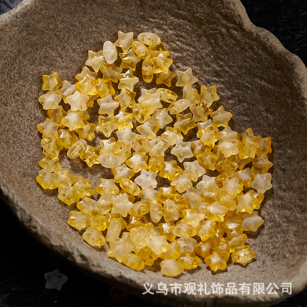 Foil de oro esmerilado estrella de pentaco de forma especial pulsera acrílica diy accesorios de cadena de cuentas de teléfono móvil cuentas sueltas