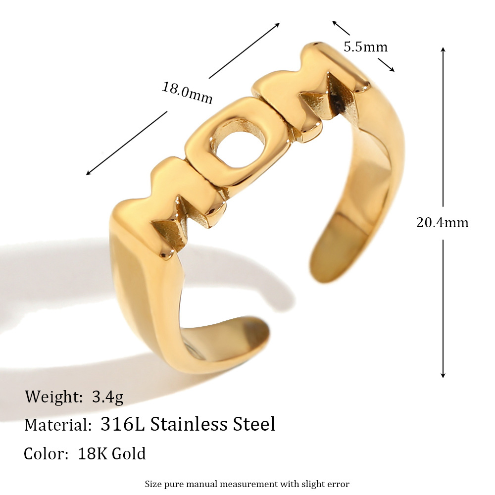 Mom Stainless Steel Opening Ring
