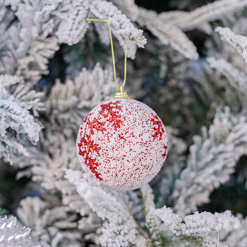 8cm una caja de 3 pequeña espuma con incrustaciones brillo Navidad árbol adornos Navidad bola hogar colgante