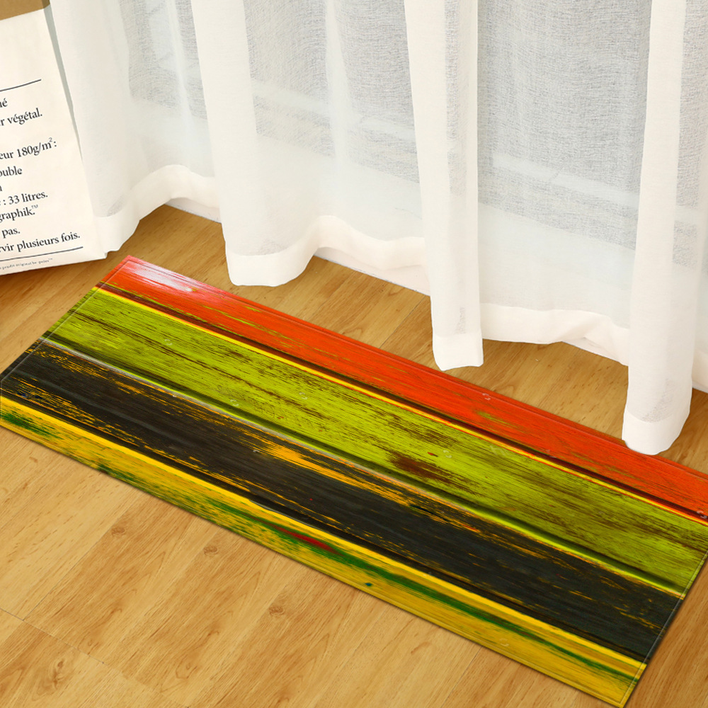 Venta caliente grano de madera puerta casa estera cocina tira absorbente baño antideslizante alfombra del piso sala de estar dormitorio alfombra 1