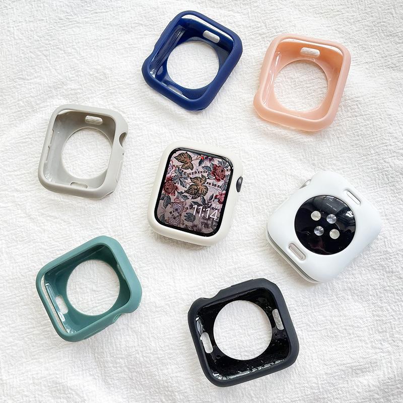 Suitable for Apple Watch 7 Generation Protective Case Simple iwatch6541089 Generation SE Case Silicone Half Soft Case