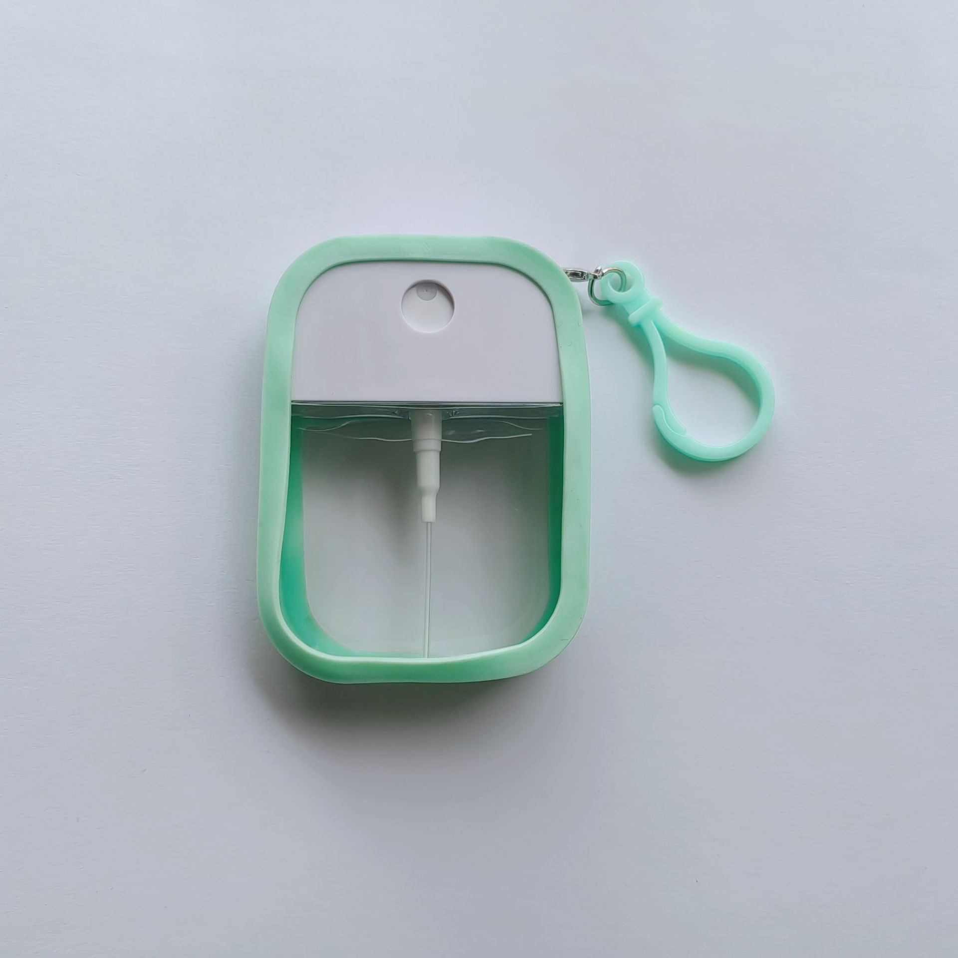 Prensa portátil de viaje gancho de silicona perfume botella de agua de alcohol Spray de tóner sub-embalaje botella vacía botella de spray de tarjeta