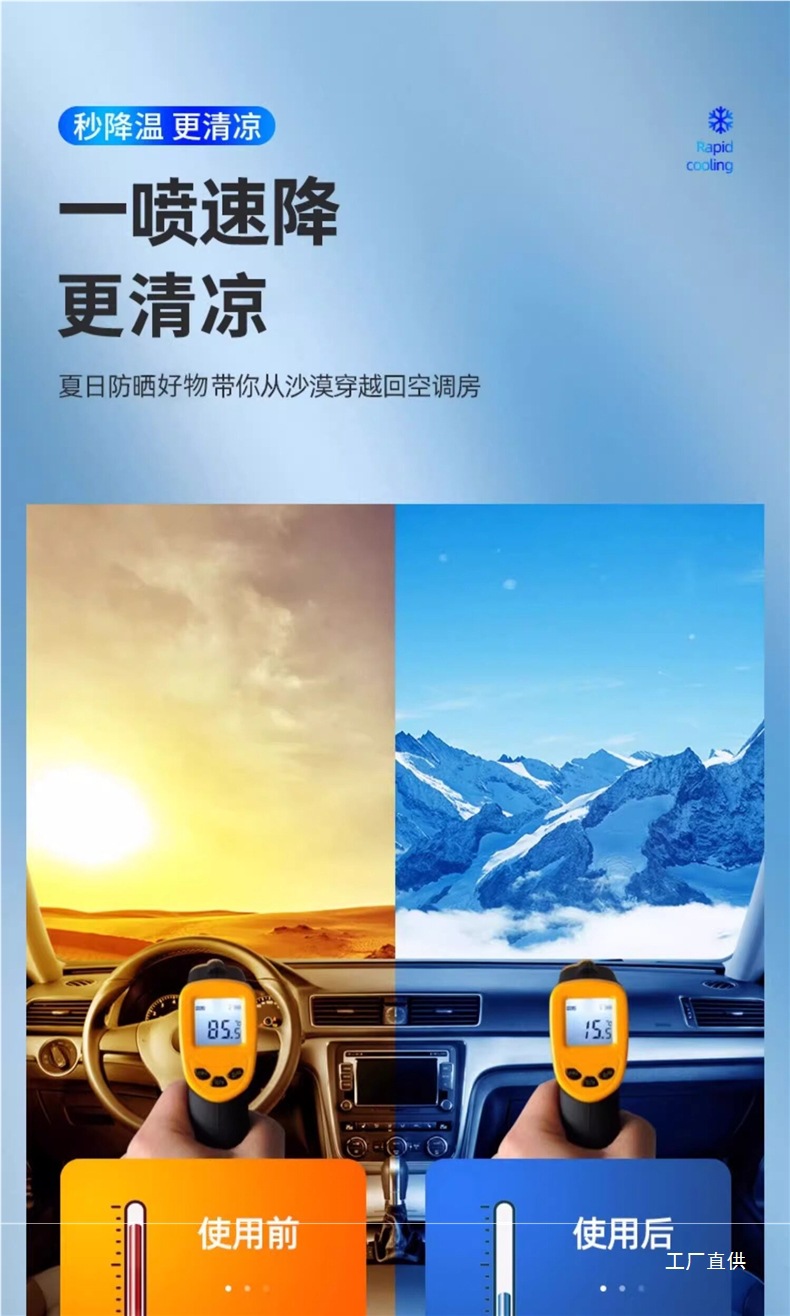 Japanese Summer Car Cooling Gadget, Automotive Dry Ice Refrigerant, Liquid Nitrogen Spray, Summer Quick Freezing Agent for Mobile Phones