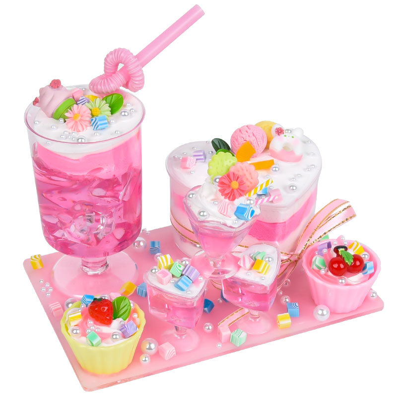 子供DIY手作り材料包益智玩具女の子食游シミュレーションクリームアイスクリーム甘いカップ