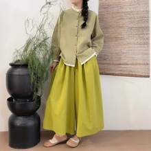 日系2025春季新款女装韩系复古温柔甜美设计感宽松大码裙裤