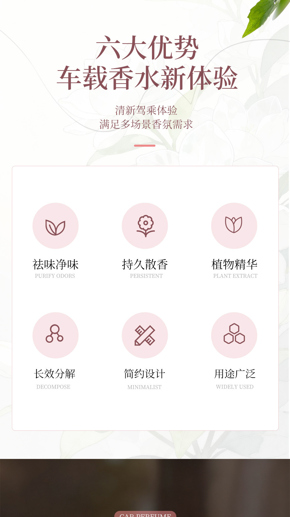 Car Aromatherapy Perfume Car Interior Car Ornaments High-End Perfume Long-Lasting Fragrance Car Women's High-End Fragrance Water