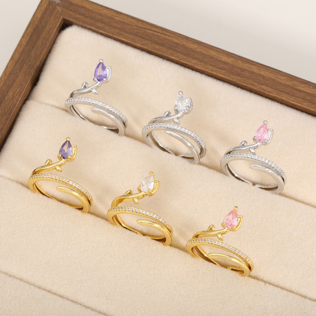 Tulip Rings Jewelry European and American Cross-Border Tulip Rings, Light Luxury