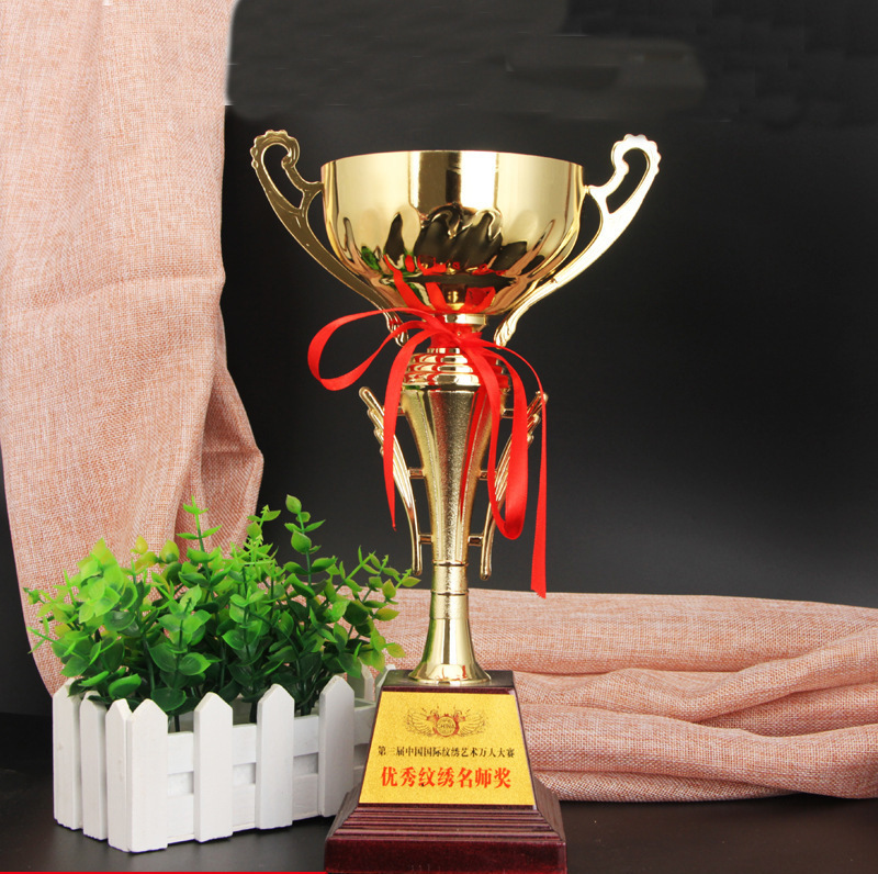 Trofeo metálico de recuerdo para eventos de celebración universales, premio para reuniones anuales, trofeo empresarial, trofeo de cinco estrellas