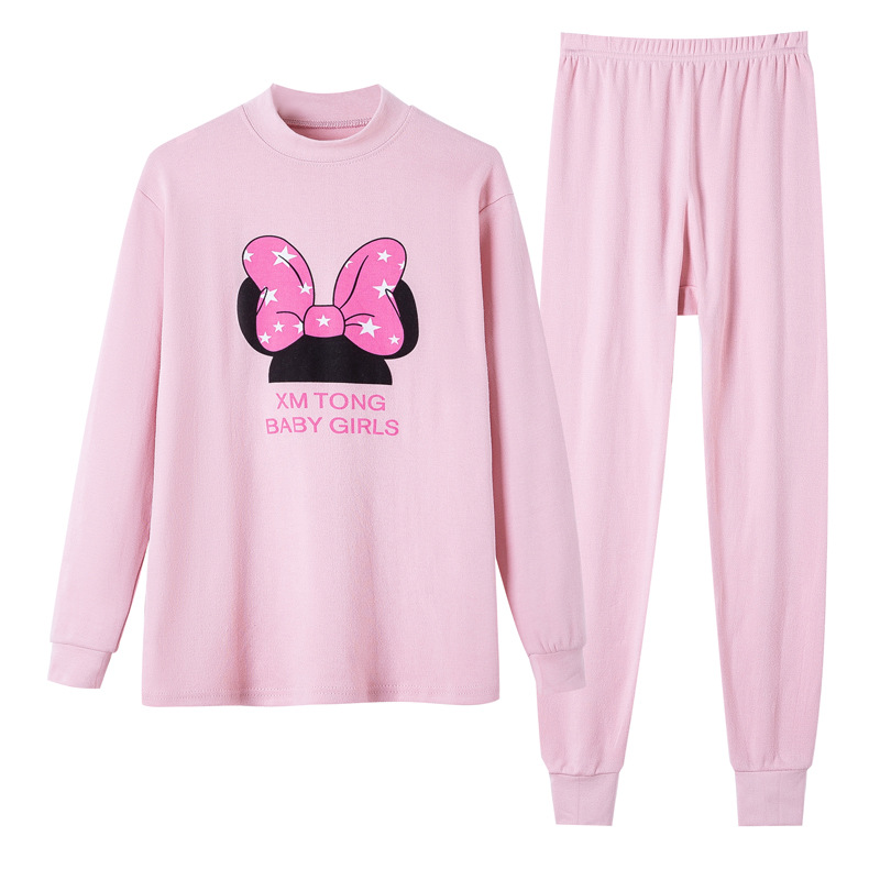 Ropa interior para niños conjunto de algodón puro medio y grande niños ropa de otoño pantalones largos algodón adolescentes niñas suéter de algodón más ropa interior de tamaño